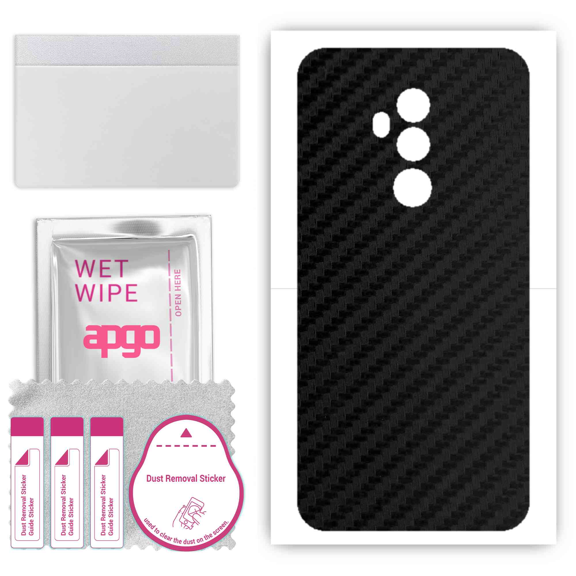 

apgo Protective Skin Sticker for the back compatible with Umidigi Z2, Wrap Film, Foil, Vinyl - Pattern Carbon Black