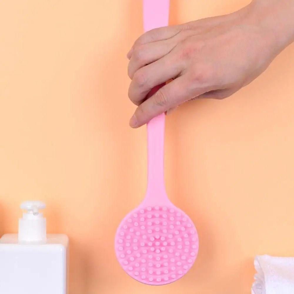 Langstiel-Griff Peeling-Bürste mit Aufhängeloch Silikon-Peeling-Werkzeug Badezimmer