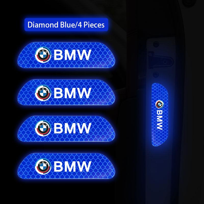 4Pcs Car Reflective Sticker Night Safety Warning Sign Shine Tape For BMW G80 G06 G07 G42 G14 G15 G16 F82 F20 X5 Auto Accessories Cyfp80