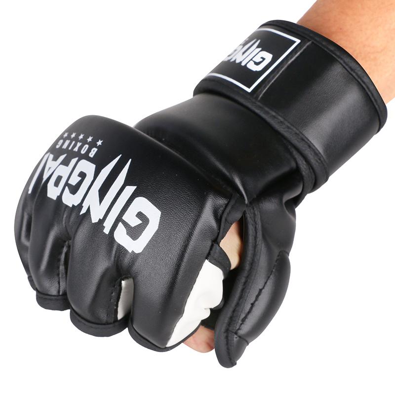 Wholesale PU Leather Children MMA Training Custom logo Kids Boxing Gloves S чёрный