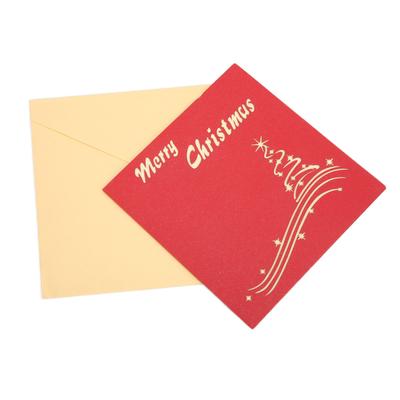 Greeting Card Three Dimensional Christmas Special Shape Decorative Paper with EnvelopeRed 3D