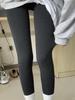 Japan Lanolin Warm Fleece High Waist Stirrup Leggings for Autumn/Winter