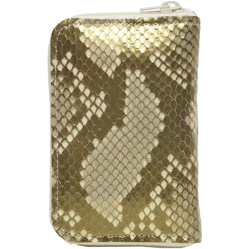 

[FashionBerry] gold diamond python long wallet men s ladies YKK wallet gold golden snakeskin snakeskin snake python Genuine leather leather male round