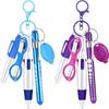 Abzeichenclip Ausziehbarer Kugelschreiber Set 6-in-1 Multifunktions Permanentmarker