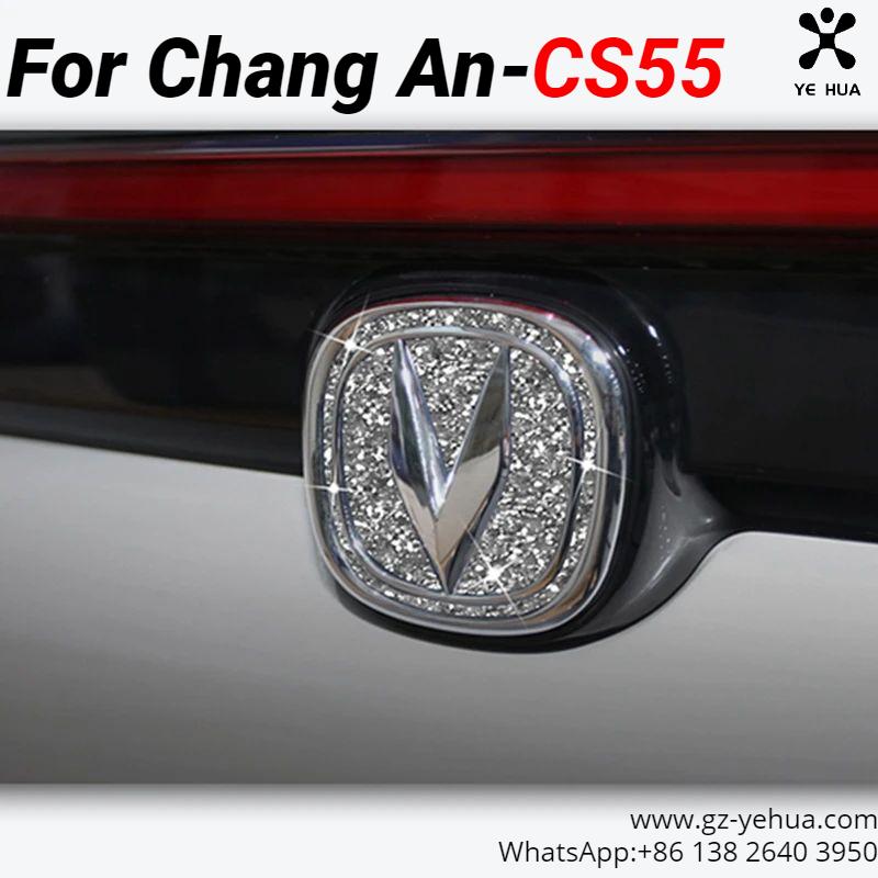 For Changan Cs55 Plus 2020-2022 Modified Front Rear Logo Cover Decorative Diamond Emblem Sticker Car Tuning Parts Accessories