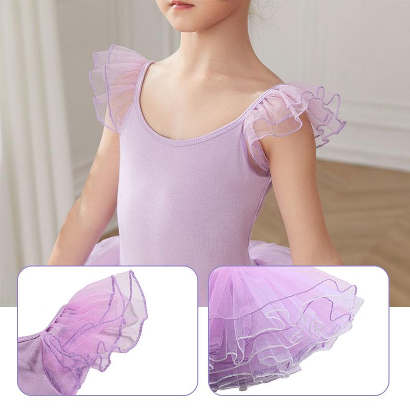 Girls Kids Ballet Tutu Skirts Dance Leotards Open Back Ballet Class Stage Performance Costumes