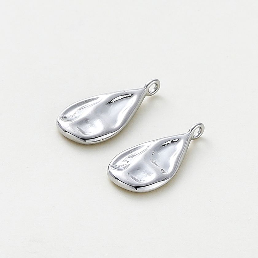 4pcs/lot 18K Gold Color Plated Wave Pattern Drop Shape Pendants Charms Leaves Necklace Pendant For DIY Jewelry Making  Supplies