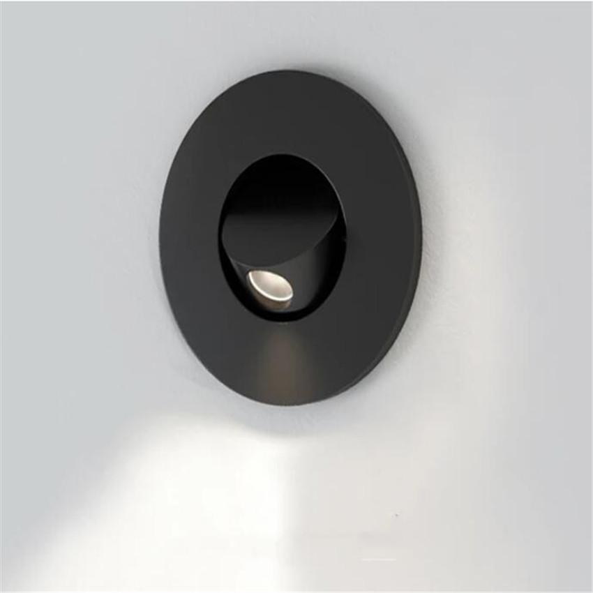 Embedded LED Wall Lamp, 360 Degree Rotation, Adjustable Angle, Hidden Recessed, Bedside Light, Folding Switch, Aisle Stair Sconc