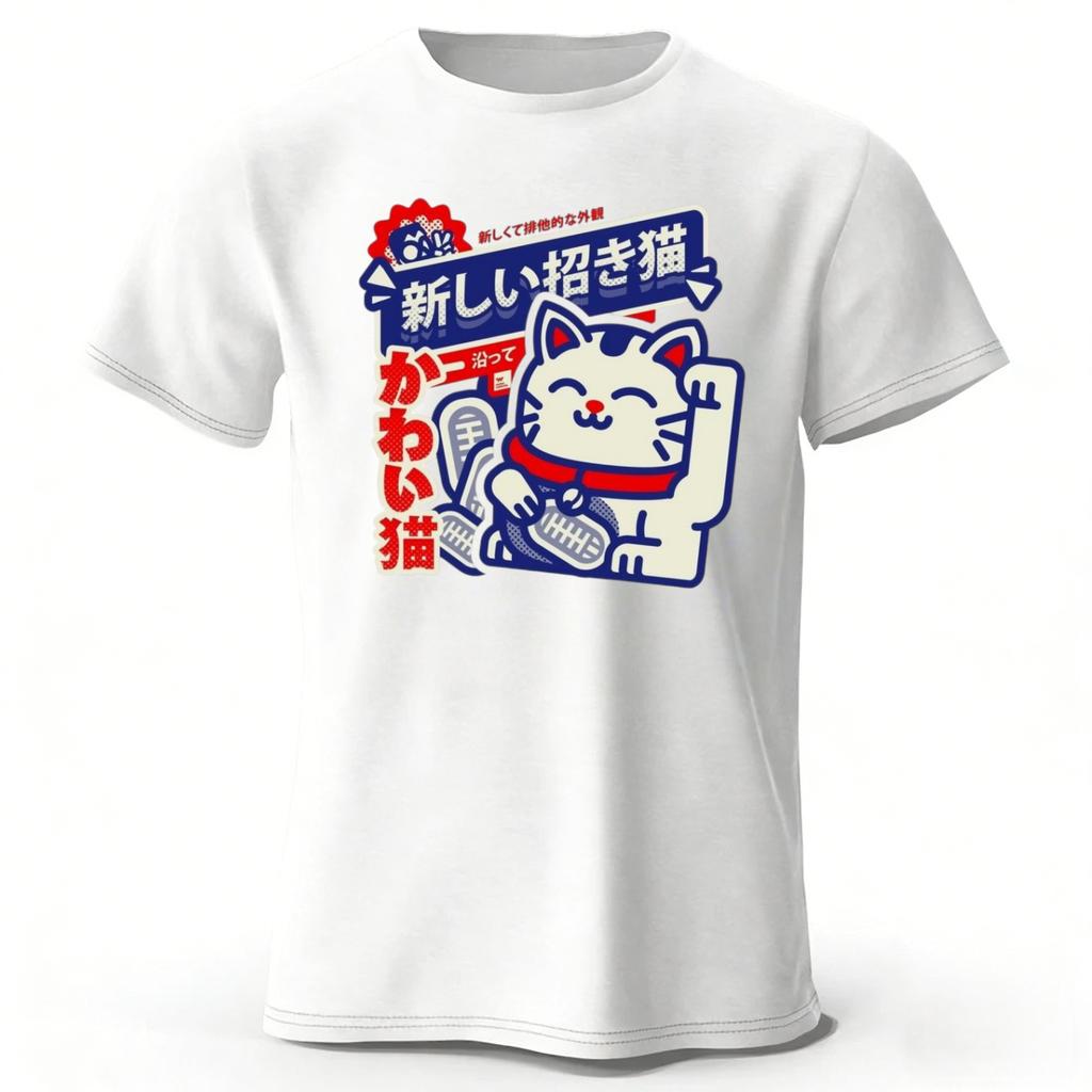 Summer New Kawaii Anime Printed 100 Cotton Tshirt Soft and Breathable Round Neck Short Sleeve Tshirt Neutral Harajuku Style