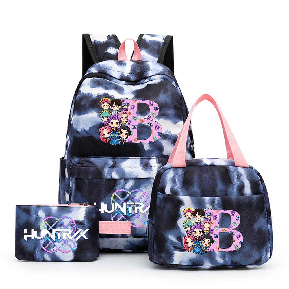 

3Pcs/set Anime KPOP Printed Backpack with Lunch Bag Pengcil Case Large Capacity Travel Bag for Teenager Girl Boy Bookbag Kid Gift Rucksak
