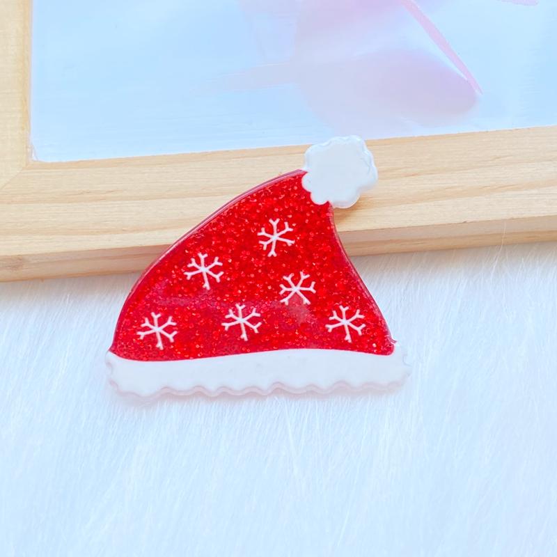 10 Stück Neue Süße Gemischte Glänzende Acryl-Weihnachts-Serie Flache Rückseite Cabochons Scrapbooking DIY Schmuck Bastel-Dekoration Zubehör
