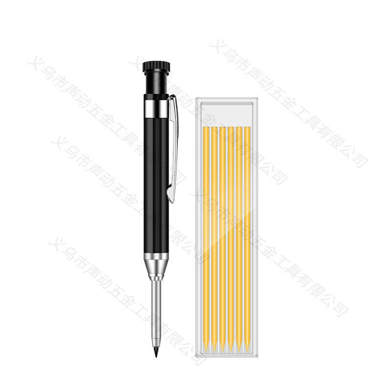 Em estoque: Lápis de Grafite Exclusivo de Metal com Ponta Longa de 2,8 mm para Furos Profundos em Marcenaria & Engenharia para Marcação & Posicionamento