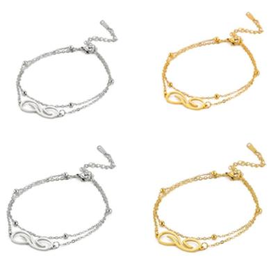 Bracelet Infini Double Couche pour Femmes Acier Inoxydable Confortable Élégant et Polyvalent Bijoux Cadeaux Spéciaux
