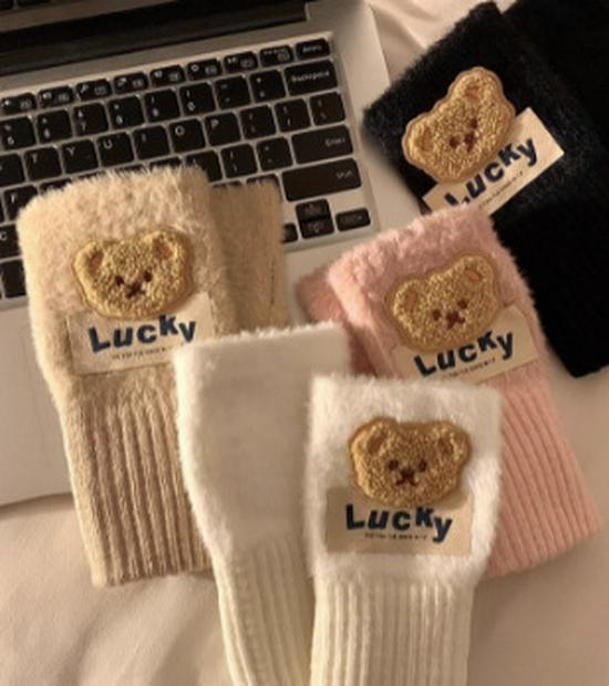 

Новые милые плюшевые зимние перчатки без пальцев с мишками для студентов – скидка 5 юаней для новичков