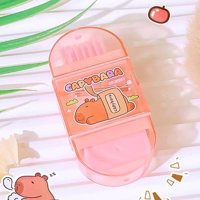 Słodka kreskówka wielofunkcyjna gumka do ścierania Capybara temperówka pędzelek prezenty dla dzieci kawaii artykuły papiernicze dla uczniów artykuły szkolne