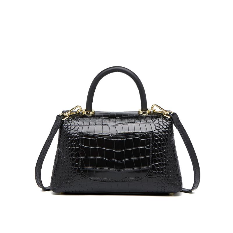 Genuine Leather Bag For Women Snake Pattern Single Shoulder Bag Black Bags High-End Business Limited Premium Durable