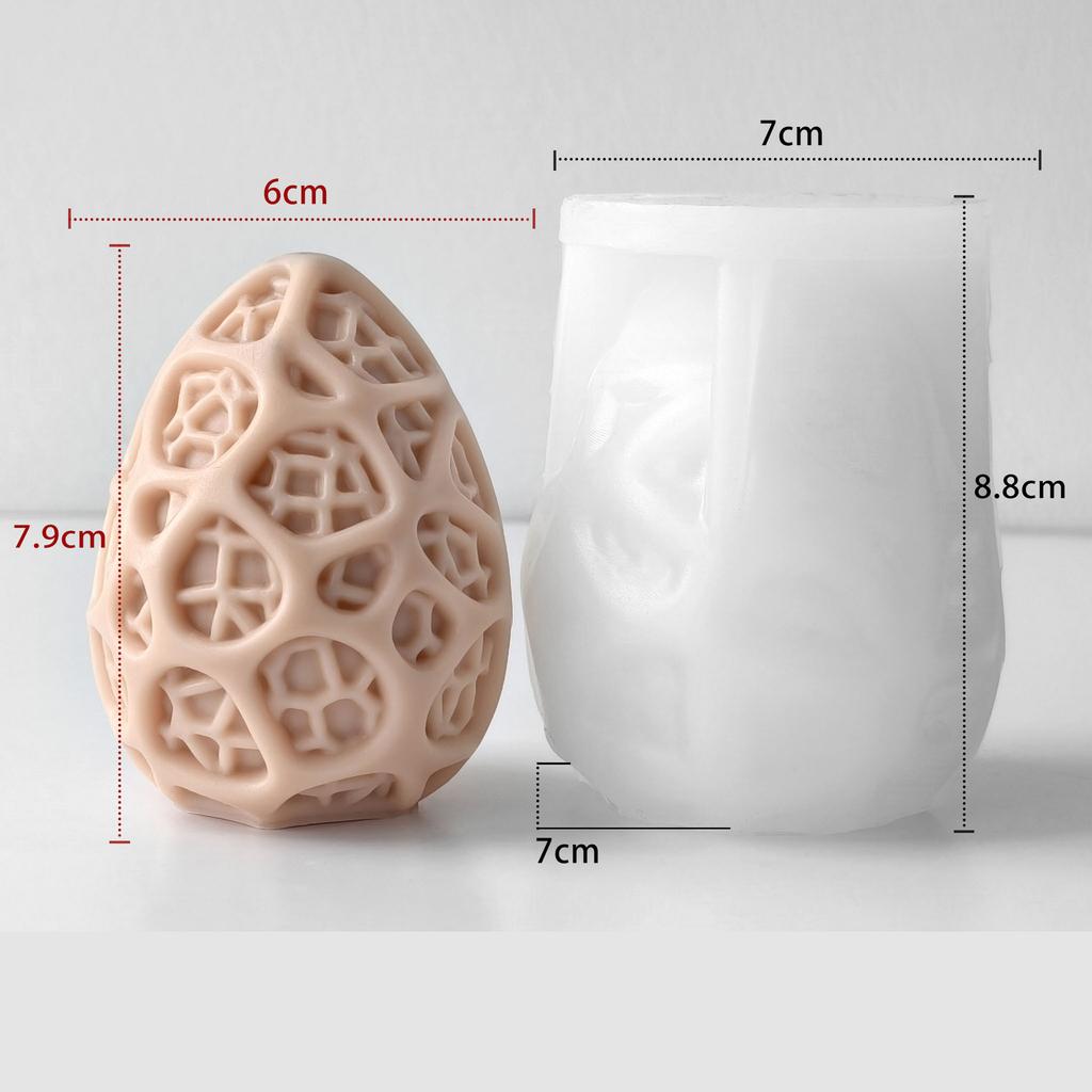 3D Geometric Hollow Egg Candle Silicone Mold DIY for Plaster Wax Gypsum Aroma Diffuser Stone Craft Home Decor Gift