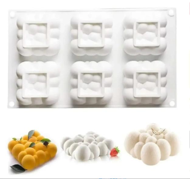 

6-гнездная силиконовая форма для выпечки «Облако» для муссового торта 3D силиконовая форма для выпечки десерта форма для чизкейка мороженого белый