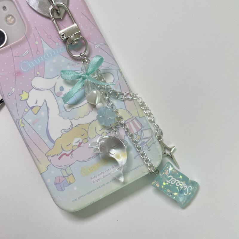 Dolphin Success Luck Keychain Bead Phone Holder
