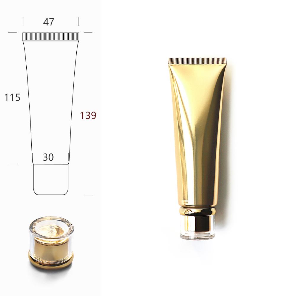 Gold High-Gloss Aluminum Plastic Tube for Sunscreen & Cleansing Cream - 50g