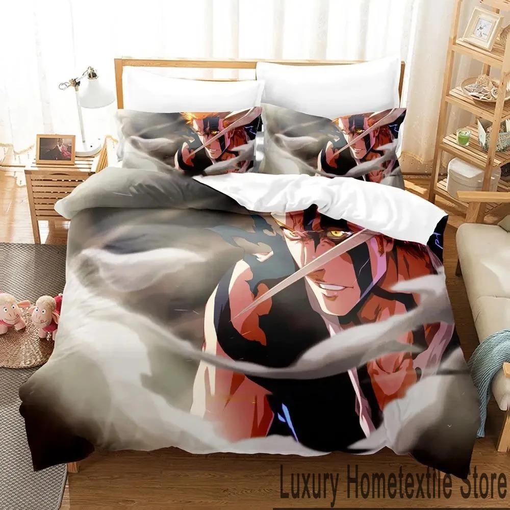 Anime Bleach Kurosaki Ichigo Bedding Set Duvet Cover Bed Set Quilt Cover Pillowcase Comforter king Queen Size Boys