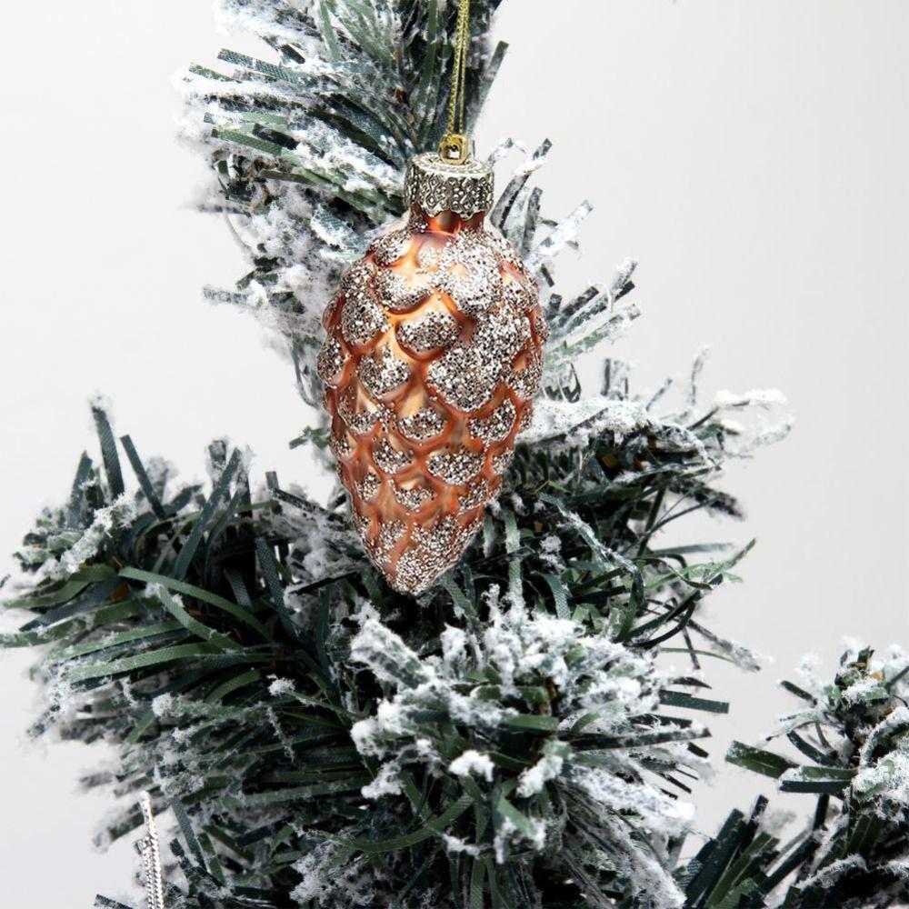 5 Stück Glas Tannenzapfen hängende Ornamente Weihnachtsbaum Tannenzapfen Anhänger Weihnachtskranz Baum Tür