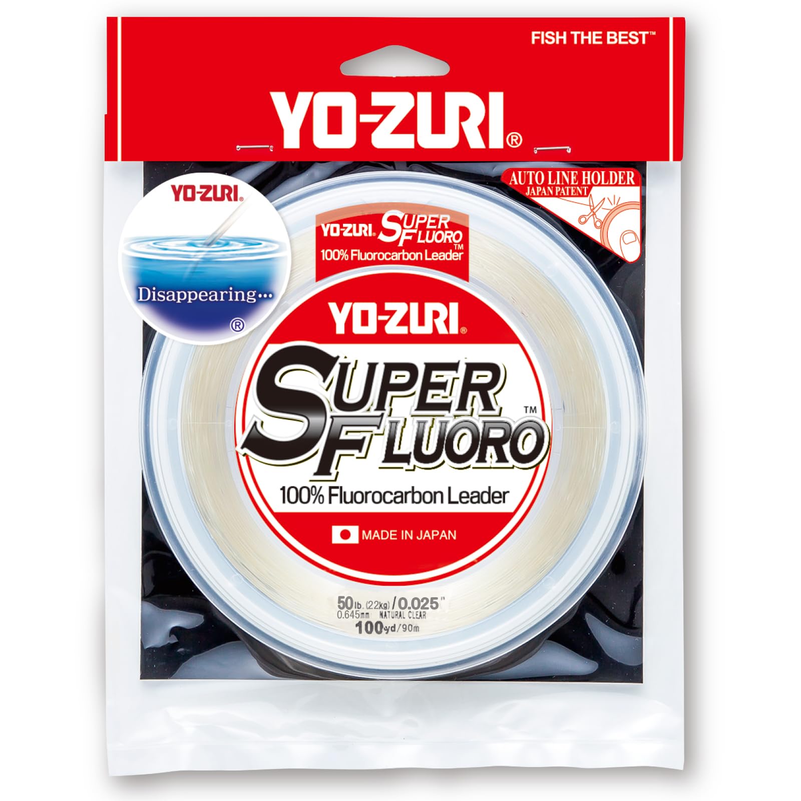 Fluorocarbon Line Super Fluoro 100YDS 50Lbs Clear YO-ZURI Color