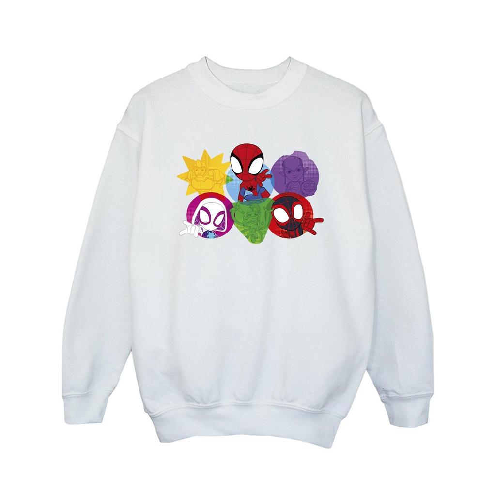 Marvel Mädchen-Sweatshirt mit Gesichtern von Spidey und seinen erstaunlichen Freunden