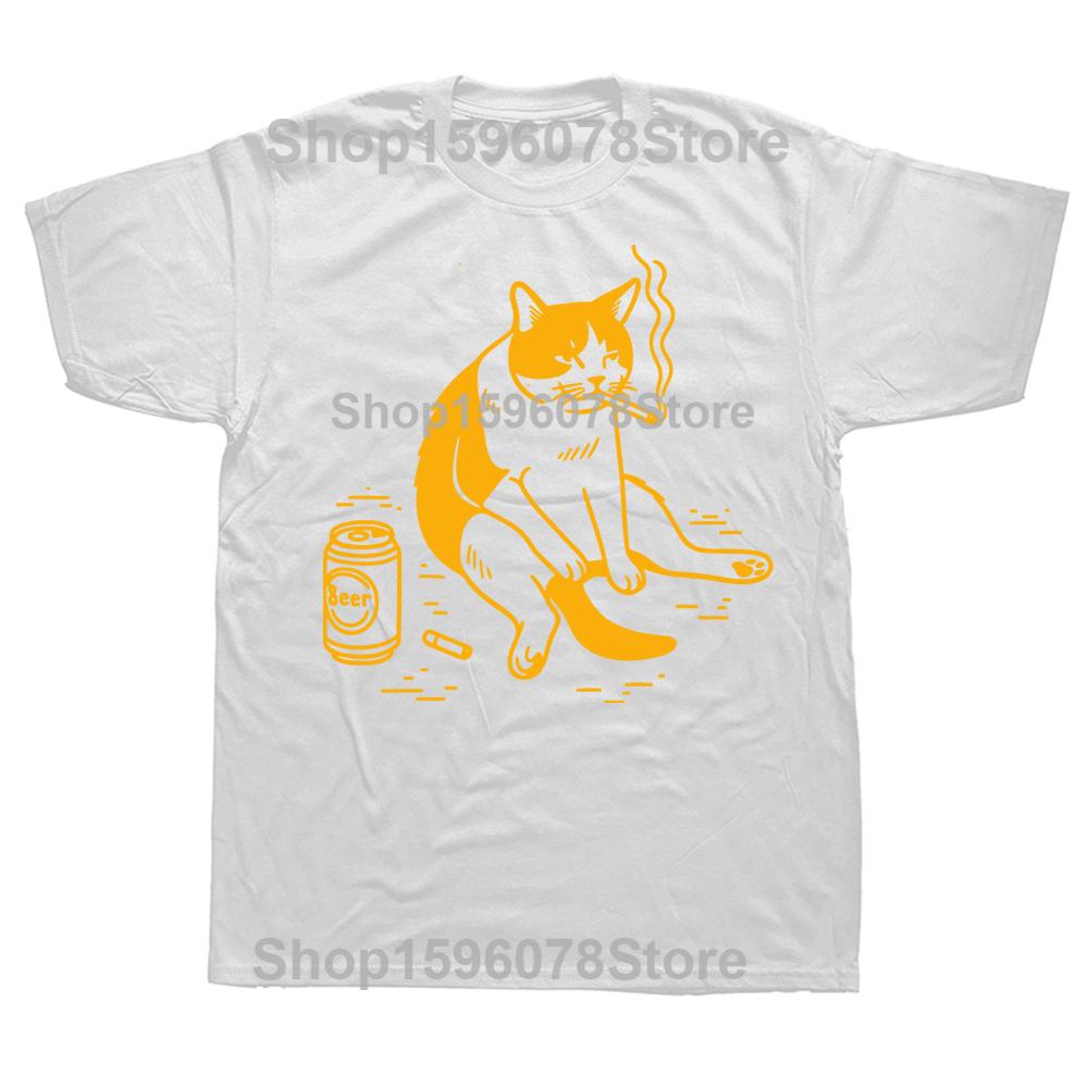 

Funny Smoking Cat Meme TShirt Summer Men Women Clothing Fashion T Shirts Cotton Short Sleeve Oversized Tshirt Tops S