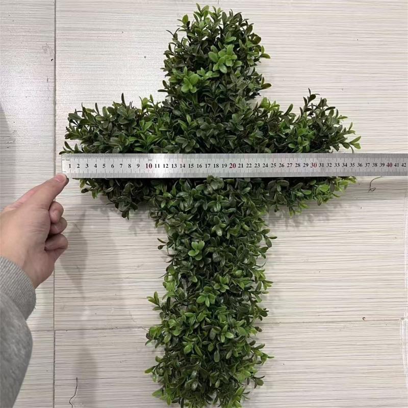 

Green Plant Artificial Wreath Crosses Wall Hanging Durable Decors for Home HX6C China Mainland