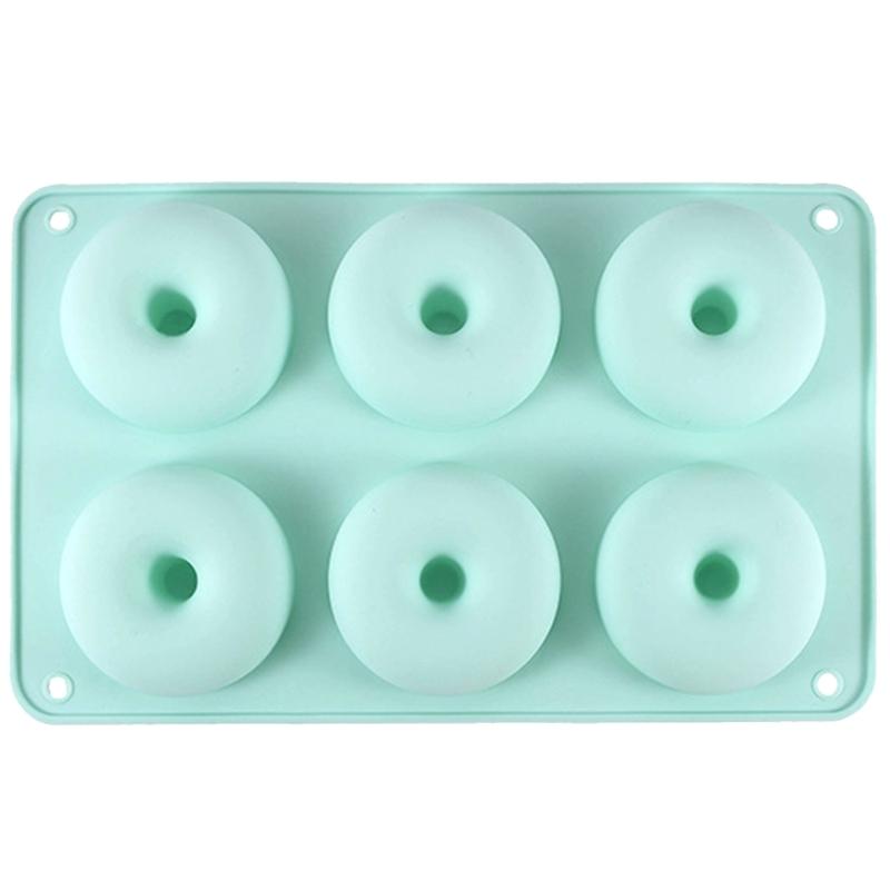 6 Cavity Dessert Cake Silicone Molds Doughnuts Baking Pans NonStick Heat Resistant Kitchen Baking Biscuits Molds Easy To Clean
