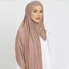 Ready To Wear Premium Instant Cotton Jersey Hijab Good Stitch Stretchy Jersey Scarf Plain Muslim Shawls Turban Headwraps