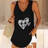 3D Heart Symbol Print Tank Tops for Women Workout Yoga Gym Printed Summer Sport Shirts Plus Size Vests