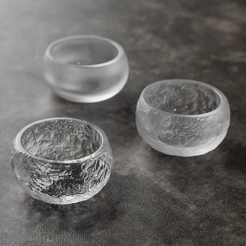 Japanischer Stil Gefrorenes Brennglas Kristallglas Meistertasse Teetasse Einzelne Teetasse Kung Fu Kleine Teeschale