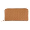 Gione Tiny Tile Round Zip Long Wallet In Saffiano PG101S, Men's, Camel