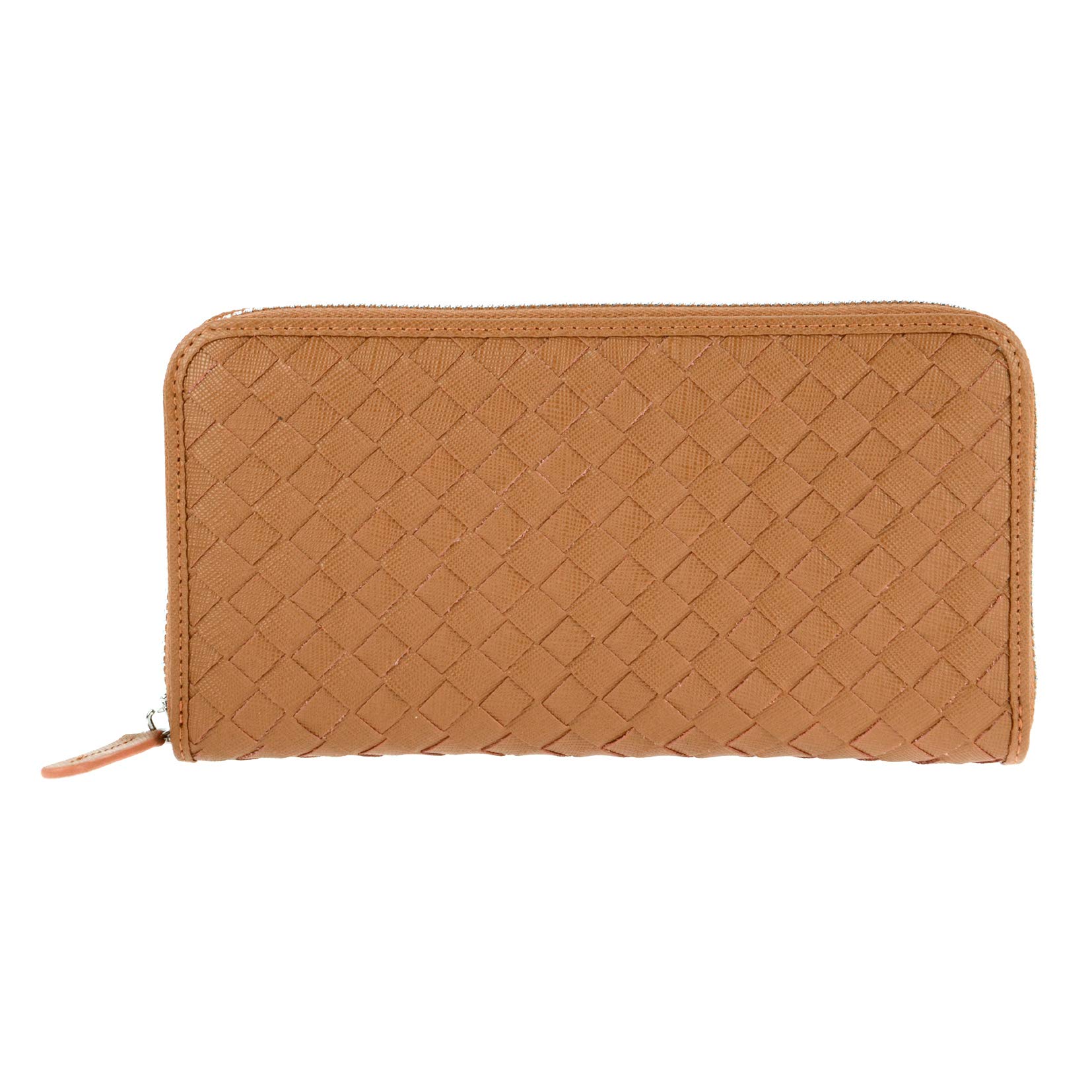 

Gione Tiny Tile Round Zip Long Wallet in Saffiano PG101S, Men s, Camel
