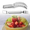 Set di 3 Utensili Professionali in Acciaio per Tagliare la Frutta Include Affettatori per Cubetti di Anguria e Cucchiaio-Forchetta per Palline di Melone