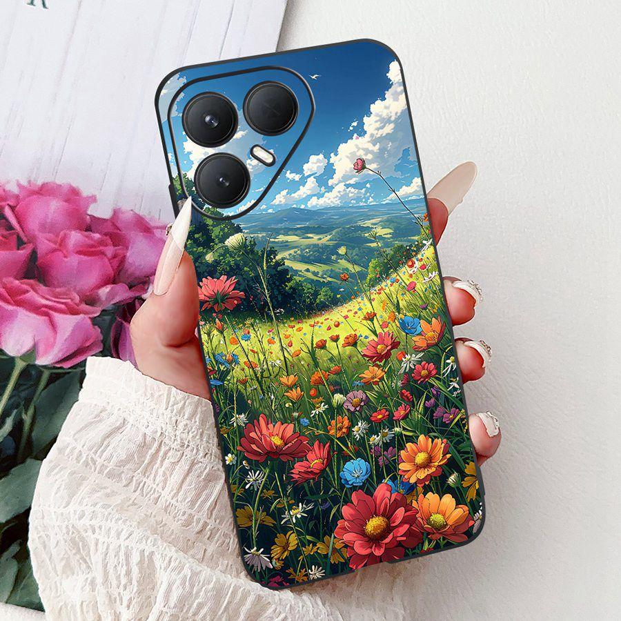 For Tecno Pova 7 Pro Ultra Case Flower Heart Painted TPU Soft Silicone Case Cover For Tecno Pova7 Pova 7Ultra Pro Phone Couqe