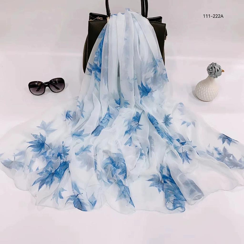 Silk Scarf Women Hijab Pashmina Long Beach Stoles Shawl Wrap Headbands Spring Warm Scarves Bandana Ladies Neckscarf Foulard