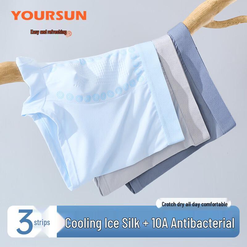 Men's Ice Silk Antibacterial Boxer Briefs