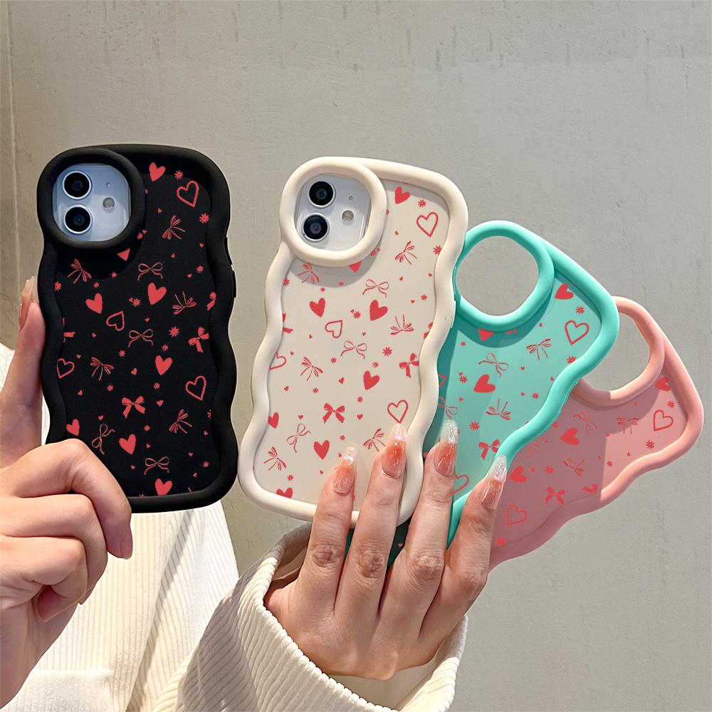 Big Wave Edge Soft Silicone Material Macaron Phone Case Shockproof Protective Rubber Casing for iPhone Samsung Huawei Honor Xiaomi Redmi OnePlus Moto