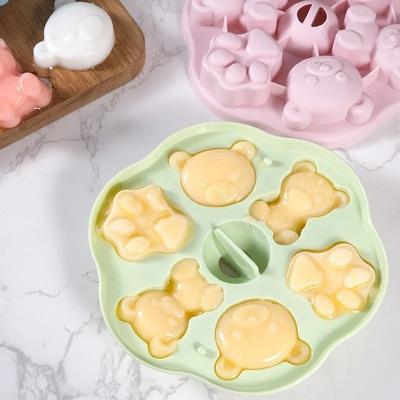 1 Stück Silikonüberzogener Bär Eiscreme Geleeform für Babynahrung Gedämpfter Kuchen Silikonform Gelee Milchgelee Eisformen