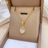 Leichter Luxus Mikroeinlage Mit Echtgold Wassertropfen Super Glänzend Halskette Damen Neue Schlüsselbein Kette Leichter Luxus Nischen Design Sinn