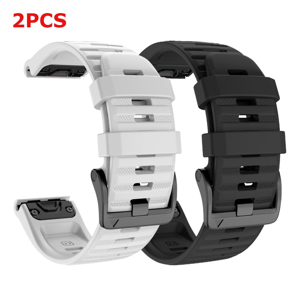 2pcs Sports 22mm 26mm Silicone Strap For Garmin Enduro 3 Watch Band Fenix 8 E 7X 7 6X/Quatix 7X 6 3 QuickFit Bracelet Wristband