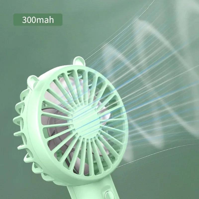 Handheld Fan Portable Small Cooling Fan USB Rechargeable Eyelash Silent Cooler Handheld Fan Mini USB Charging Desk Portable