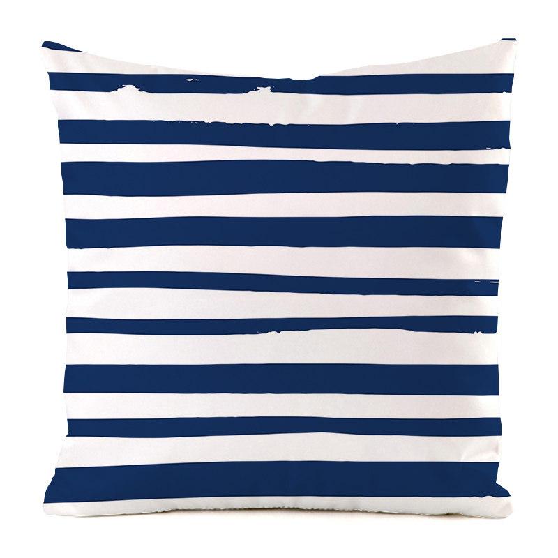 Nordic Striped Patterns Digital Printing Short Plush Pillow Covers Decorative For Car Sofa Office Cushion Cover Home Goods