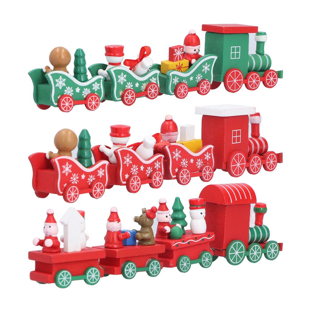 Christmas Train Toys Set Miniature Color Cartoon Christmas Train Model for Kids Boys Girls