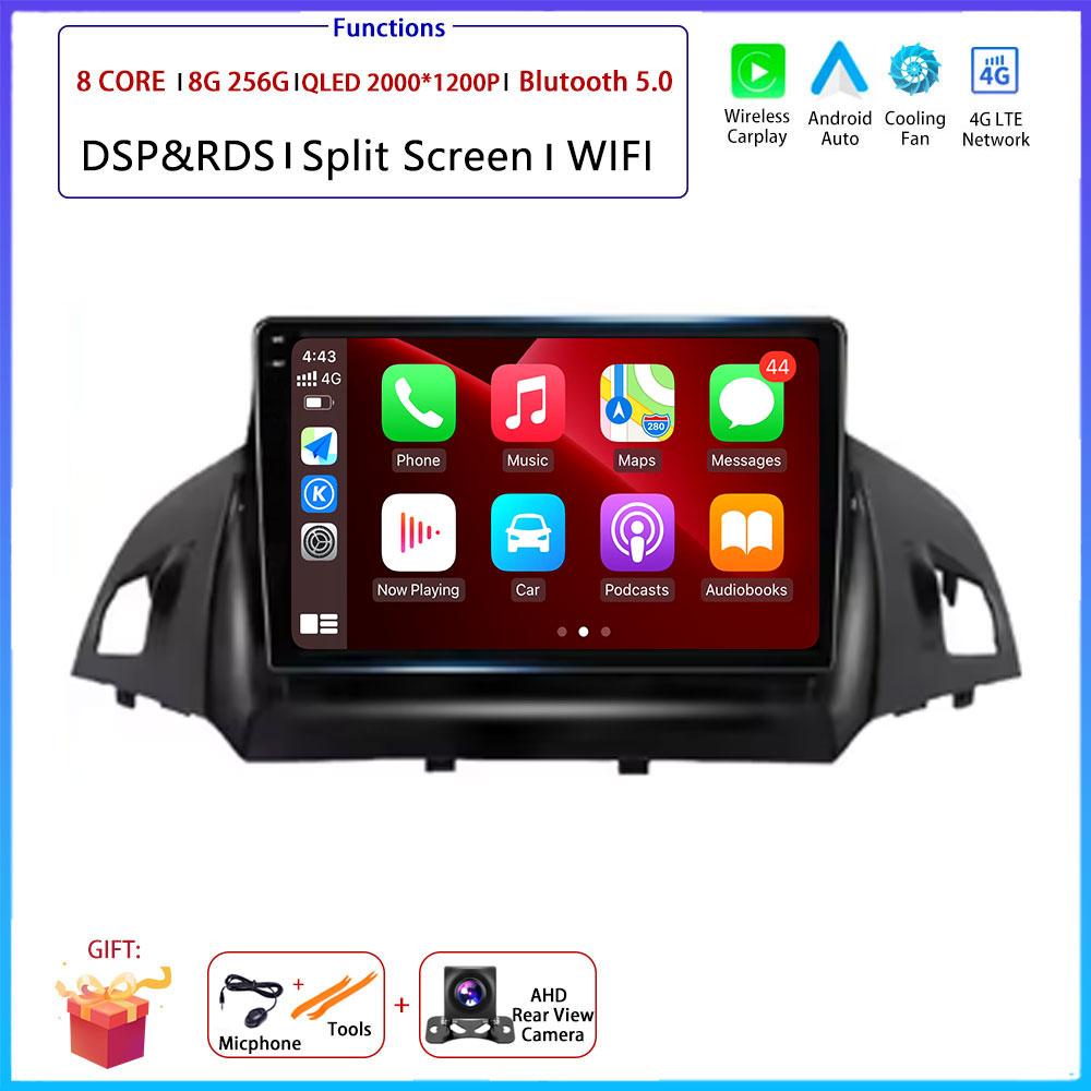 For FORD C-MAX KUGA 2 ESCAPE 3 2012 - 2019 Car Android Carplay Auto Radio Navigation GPS Multimedia Video 4G AMI Android Auto
