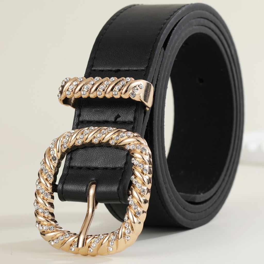 Retro Square Buckle Women'S Twist Needle Buckle Simple Style Can Be Matched With Jeans Belt