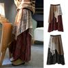 Bohemian Asymmetric Plaid Midi Skirt for Women - Autumn/Winter High-Waist Hip-Covering A-Line Skirt for Pear Shape
